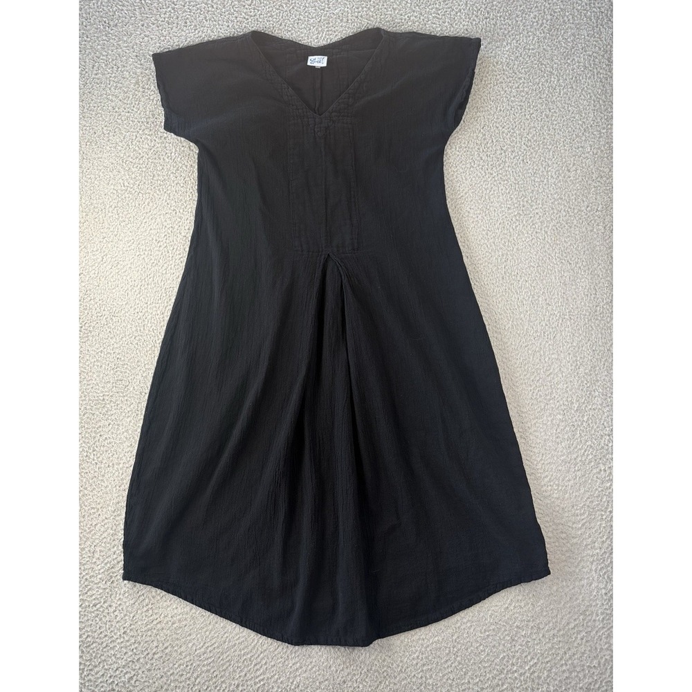 Oh My Gauze Natalie Midi Dress Womens 1/Small‎ Black Balloon Pleated Coastal